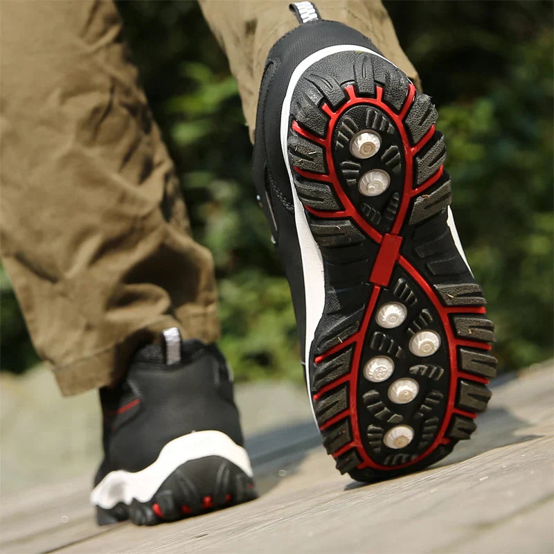Wandelschoenen heren van synthetisch leer met stevige zool
