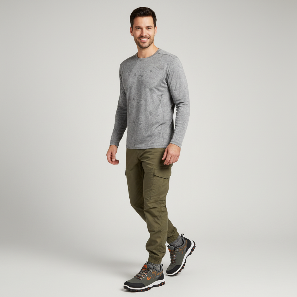 Wandelschoenen heren van synthetisch leer met stevige zool