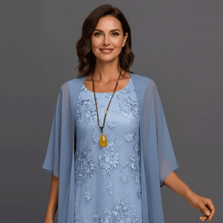 Elegante damesjurk van chiffon met verfijnde pasvorm 