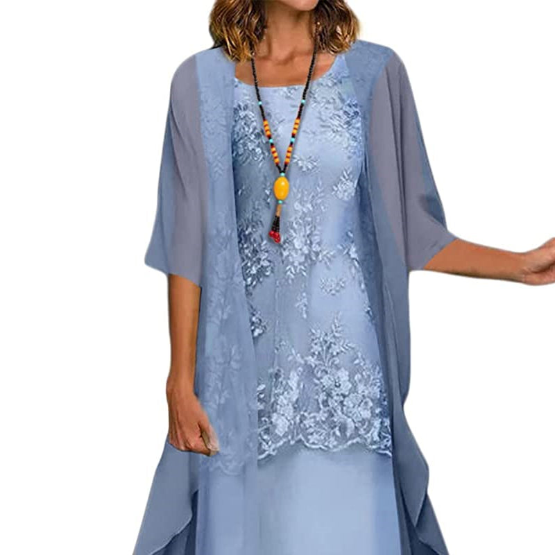 Elegante damesjurk van chiffon met verfijnde pasvorm 