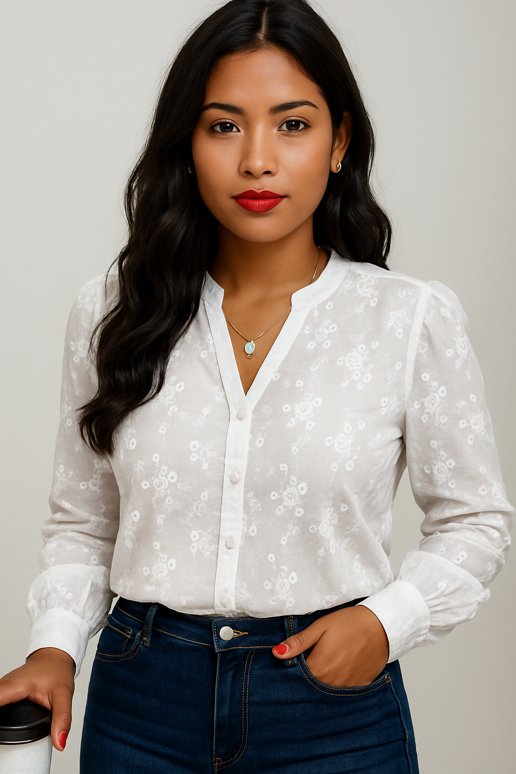 Celeste – Geborduurde Kanten Dames Blouse