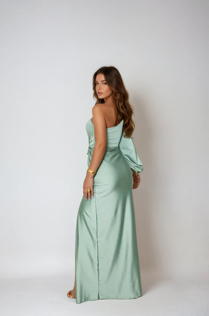 Celina – Satijnen One-Shoulder Jurk