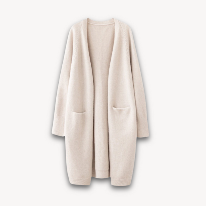 Lang damesvest van kasjmier, zacht en elegant voor dagelijks comfort