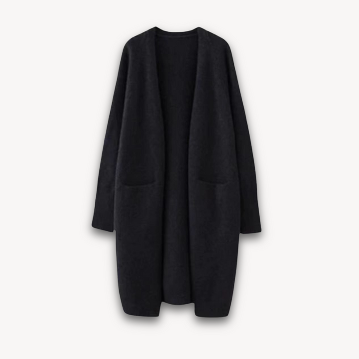 Lang damesvest van kasjmier, zacht en elegant voor dagelijks comfort