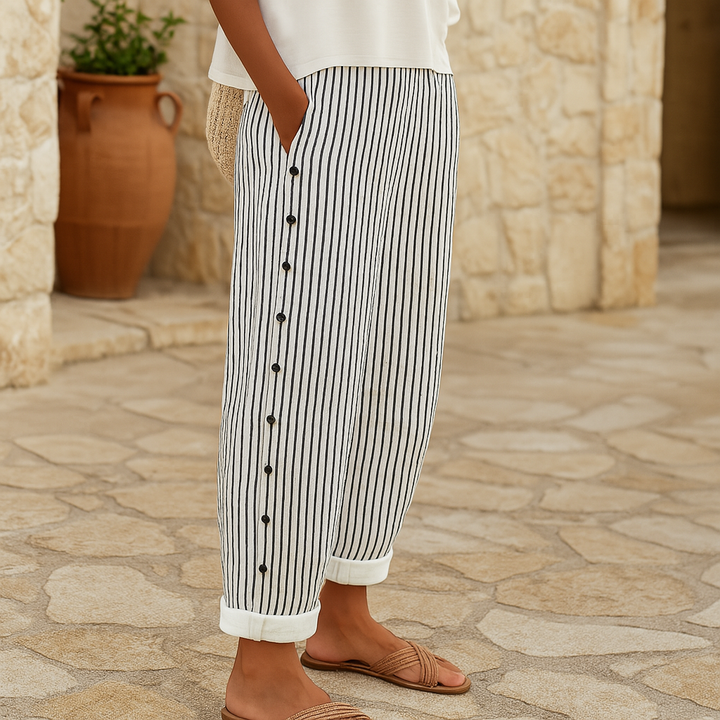 Mila – Gestreepte Casual Broek