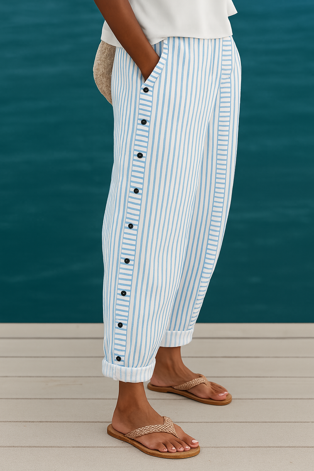 Mila – Gestreepte Casual Broek