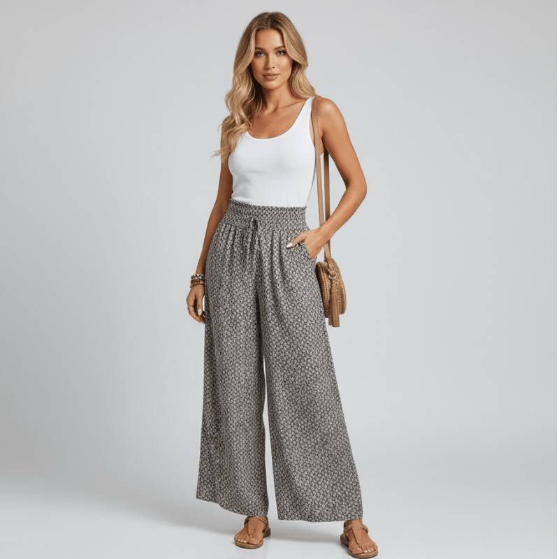 Léonie chique palazzobroek voor dames van Lenoriva – elegante damesbroek met hoge taille