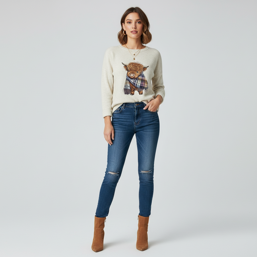 Creatief dames sweatshirt met dierenprint, trendy en comfortabel voor dagelijks gebruik