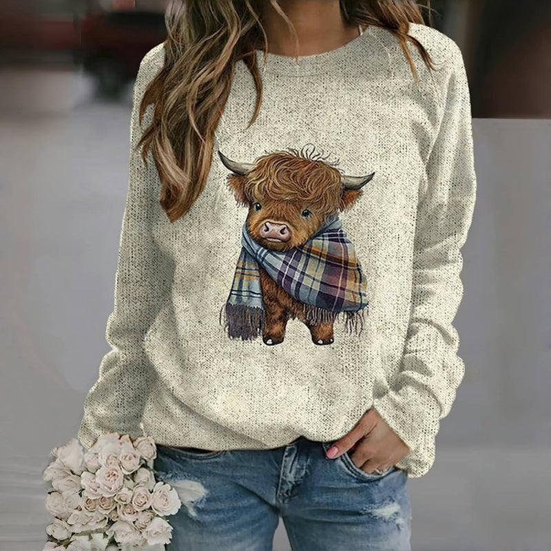 Creatief dames sweatshirt met dierenprint, trendy en comfortabel voor dagelijks gebruik