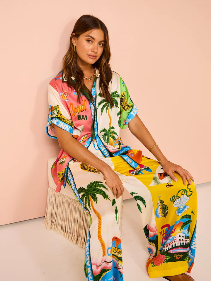 Selina – Tweedelige Set met Kokospalmenprint