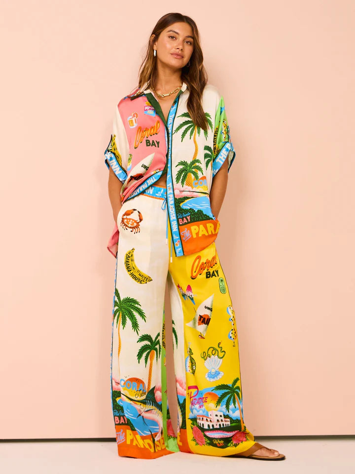 Selina – Tweedelige Set met Kokospalmenprint