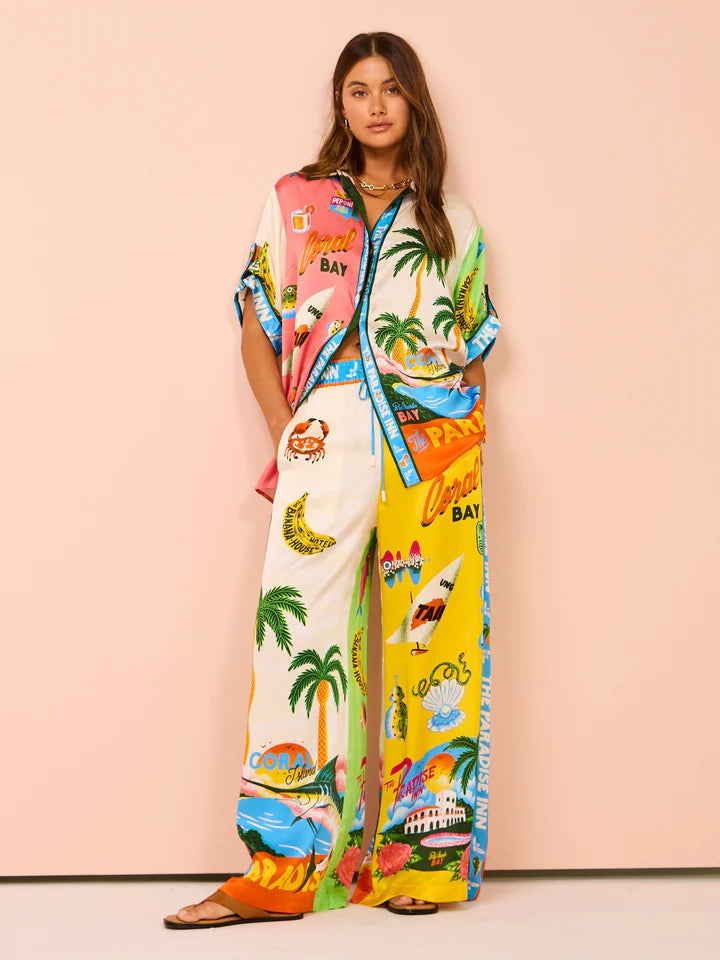 Selina – Tweedelige Set met Kokospalmenprint