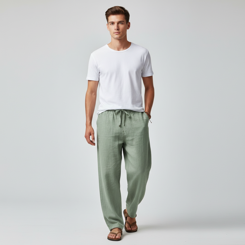 Linnen strandbroek voor heren, lichtgewicht en comfortabel voor zomerse dagen