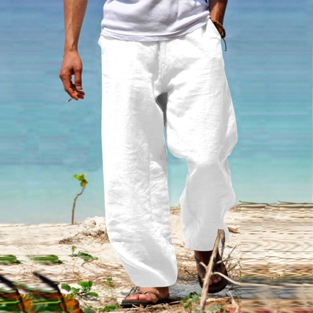 Linnen strandbroek voor heren, lichtgewicht en comfortabel voor zomerse dagen