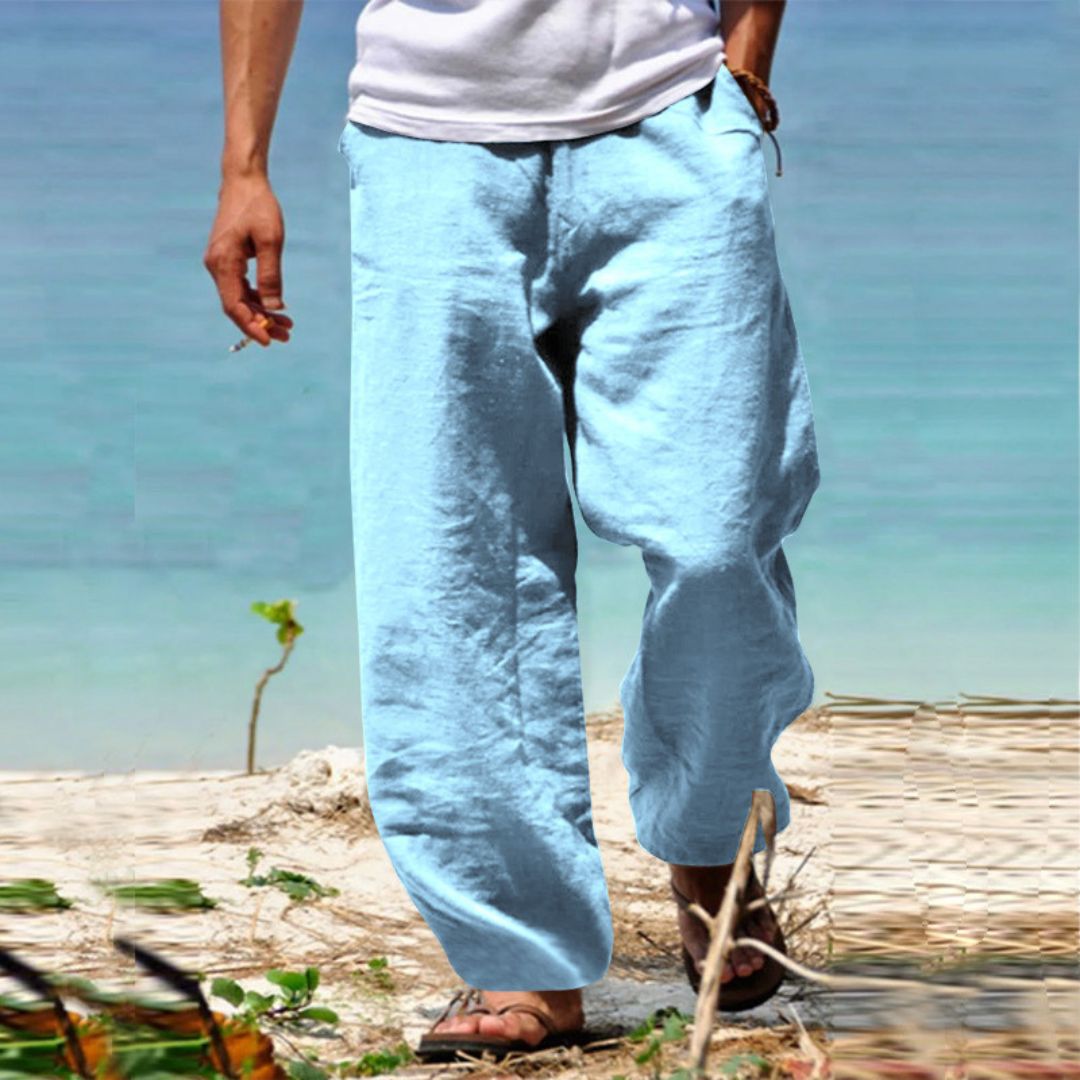 Linnen strandbroek voor heren, lichtgewicht en comfortabel voor zomerse dagen