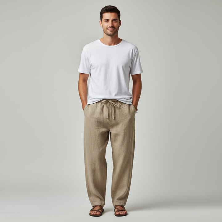 Linnen strandbroek voor heren, lichtgewicht en comfortabel voor zomerse dagen