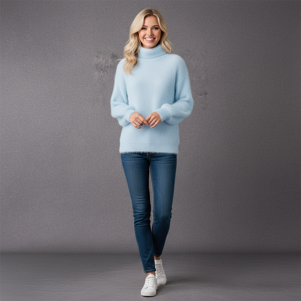 Dames vintage trui van zacht en luxe angora