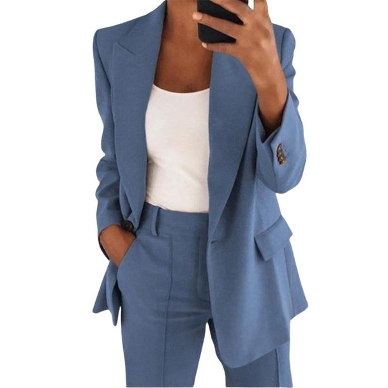 Margaux elegante blazerset voor dames van Lenoriva – stijlvolle set met blazer en broek, luxe afwerking en moderne pasvorm