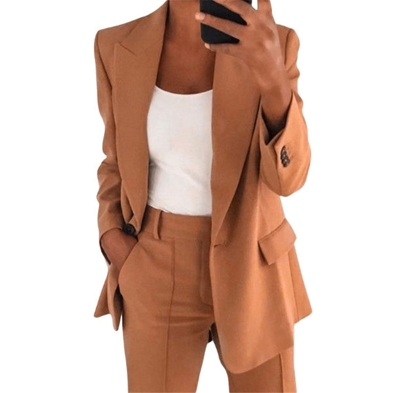 Margaux elegante blazerset voor dames van Lenoriva – stijlvolle set met blazer en broek, luxe afwerking en moderne pasvorm
