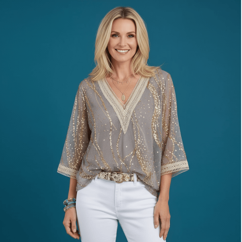 Claire elegante damesblouse van Lenoriva – stijlvolle blouse met verfijnde details