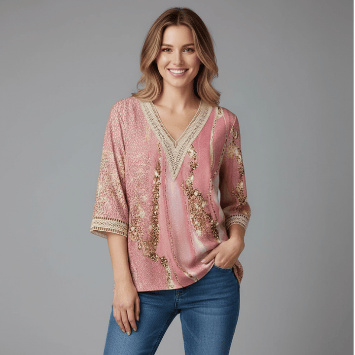 Claire elegante damesblouse van Lenoriva – stijlvolle blouse met verfijnde details