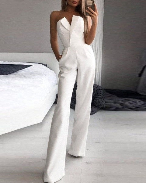 Elegante mouwloze dames jumpsuit, stijlvolle en comfortabele outfit