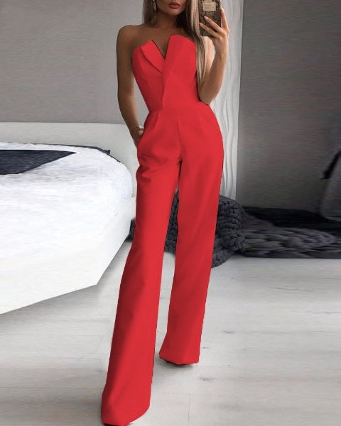 Elegante mouwloze dames jumpsuit, stijlvolle en comfortabele outfit