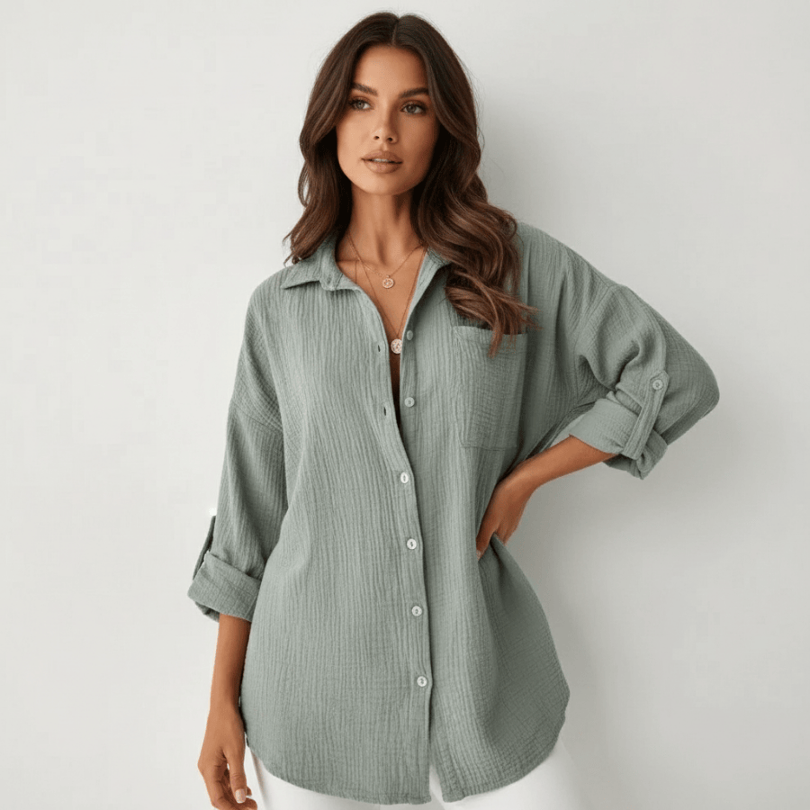 Stijlvolle damesblouse met klassieke kraag en elegante pasvorm