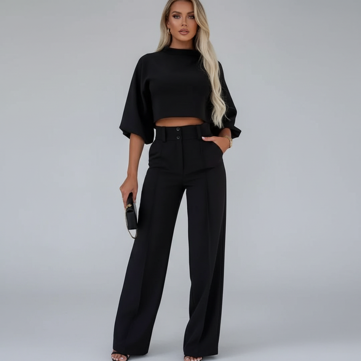 Elegante dames set met wijde broek en comfortabele pasvorm