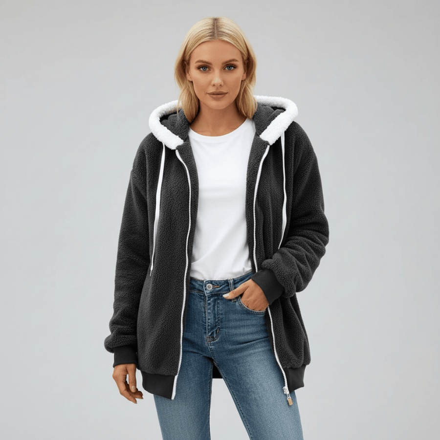 Comfortabele dameshoodie met ritssluiting en moderne pasvorm