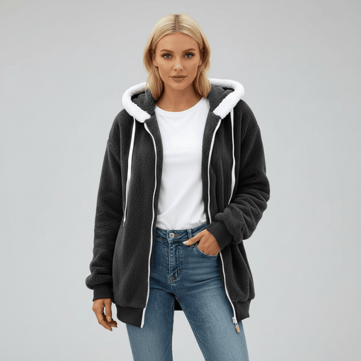 Comfortabele dameshoodie met ritssluiting en moderne pasvorm