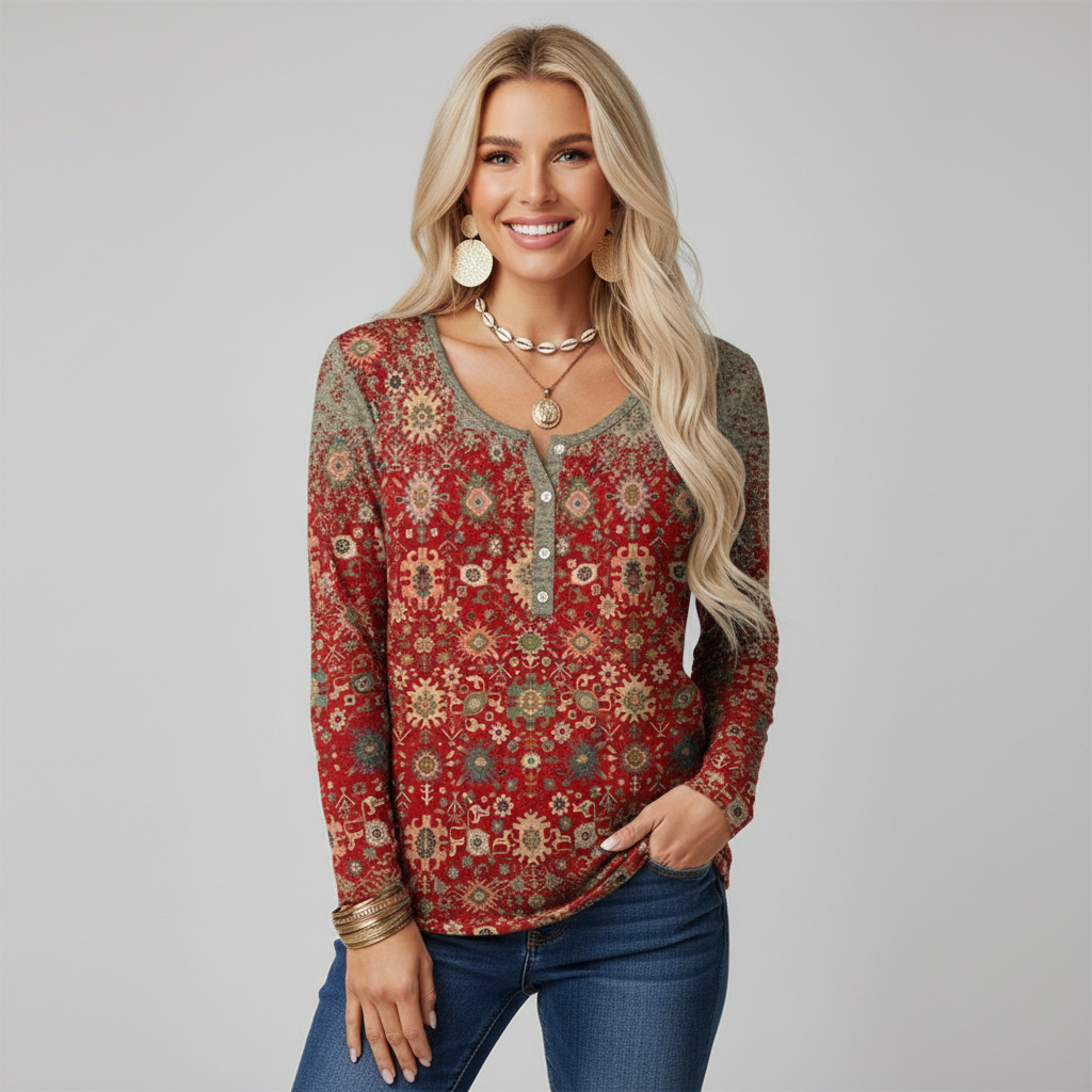 Luchtige boho dames top met rustieke charme en zomerse stijl
