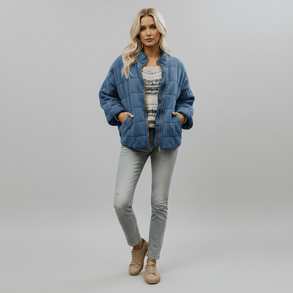 Gewatteerde damesjas met stijlvolle pasvorm en warme, lichte voering