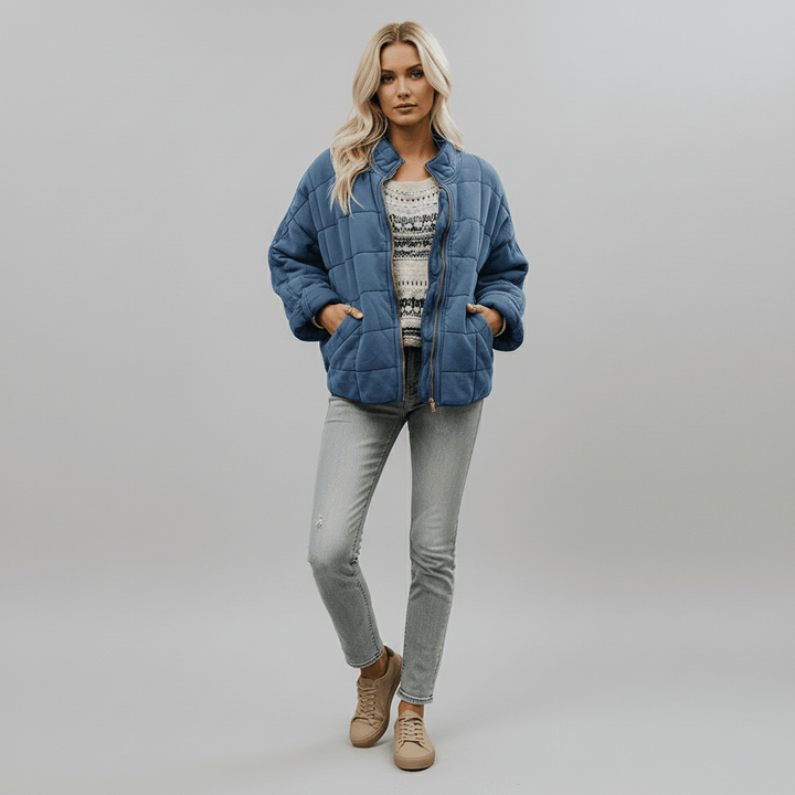 Gewatteerde damesjas met stijlvolle pasvorm en warme, lichte voering