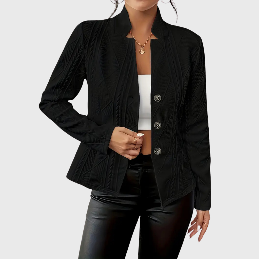 Klassieke dames blazer met getailleerde pasvorm en stijlvolle afwerking