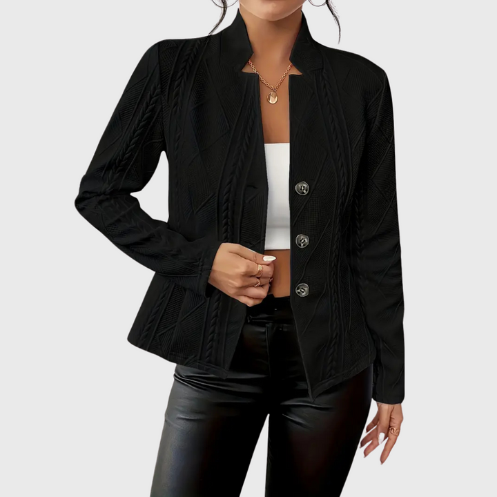 Klassieke dames blazer met getailleerde pasvorm en stijlvolle afwerking