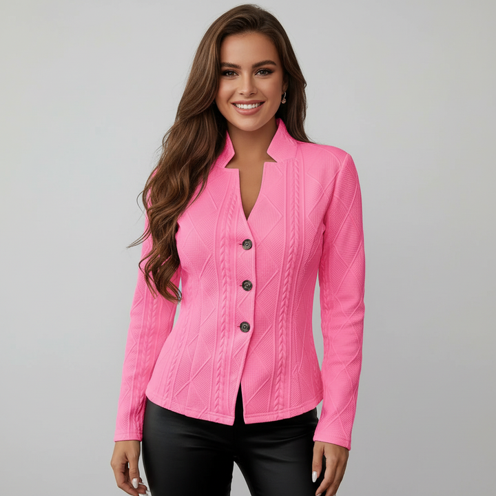 Klassieke dames blazer met getailleerde pasvorm en stijlvolle afwerking