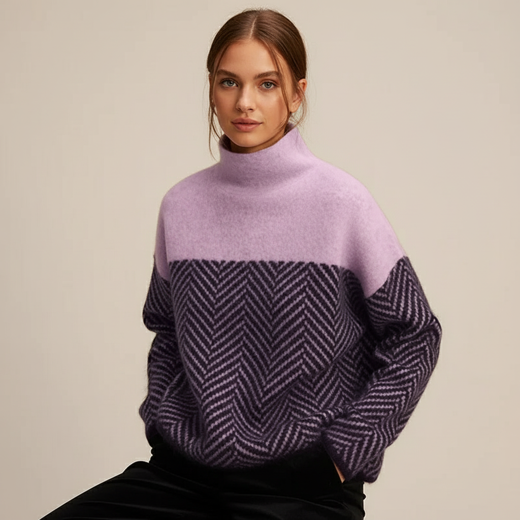 Zachte stijlvolle damestrui met moderne cozy uitstraling