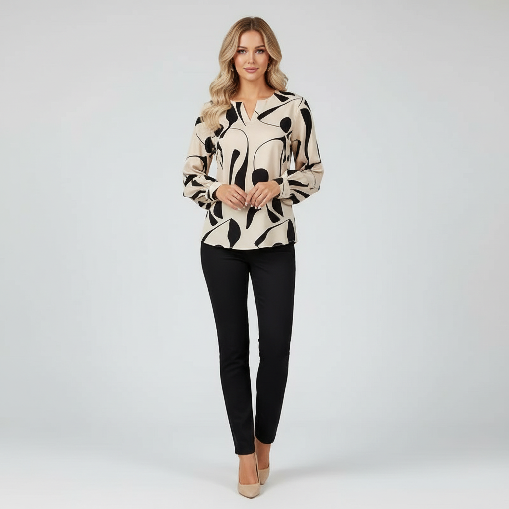 Elegante dames blouse met lange mouwen, stijlvol en comfortabel voor elke gelegenheid