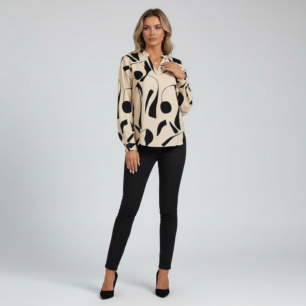Elegante dames blouse met lange mouwen, stijlvol en comfortabel voor elke gelegenheid