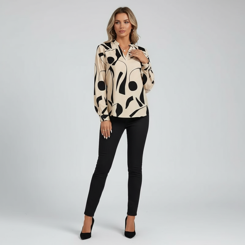 Elegante dames blouse met lange mouwen, stijlvol en comfortabel voor elke gelegenheid