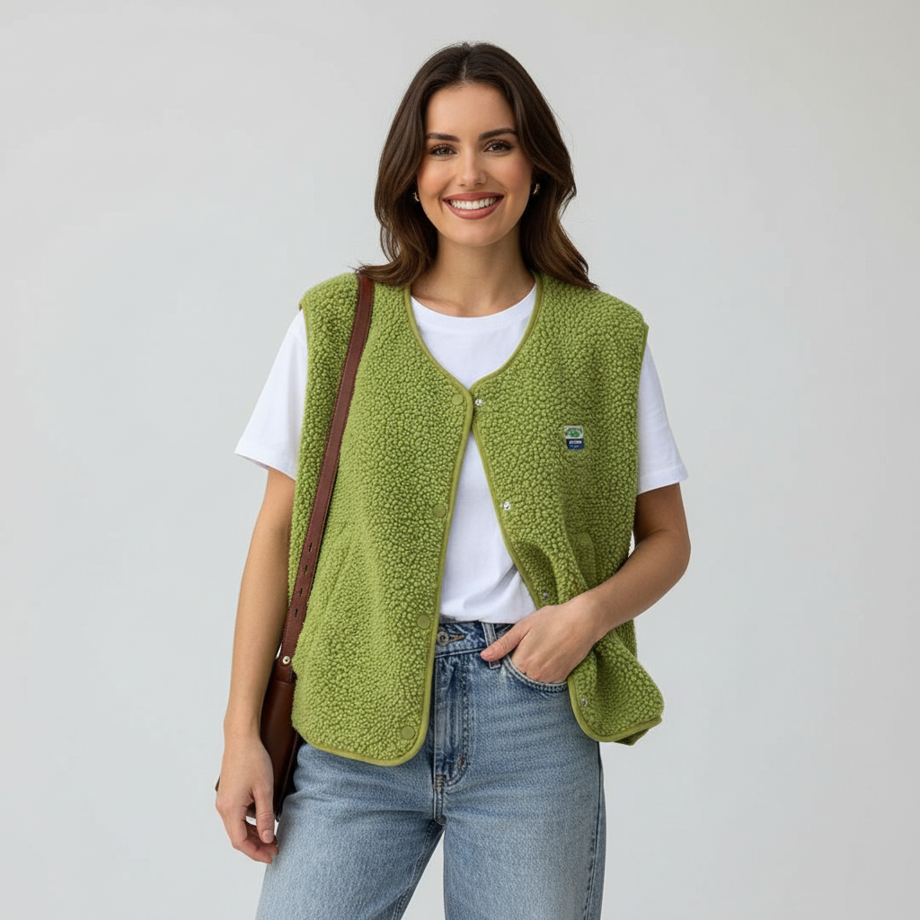 Dames vest van luxe lamswol, zacht en stijlvol