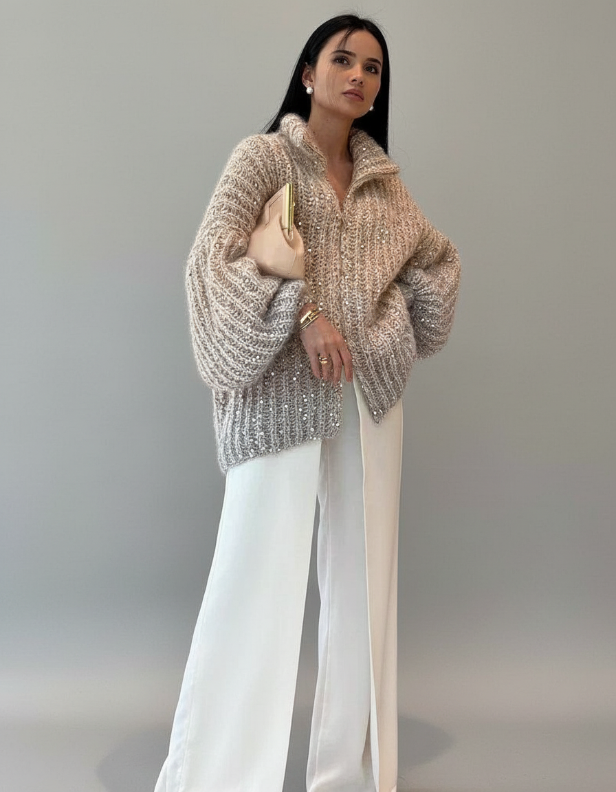 gebreide damestrui, warme wintermode top voor vrouwen