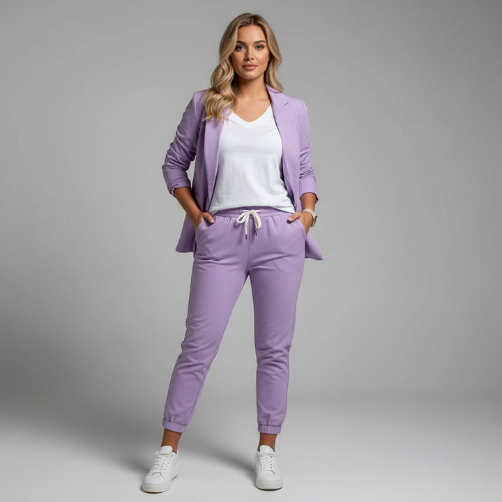 Elegante dames blazerset met moderne pasvorm en luxe uitstraling