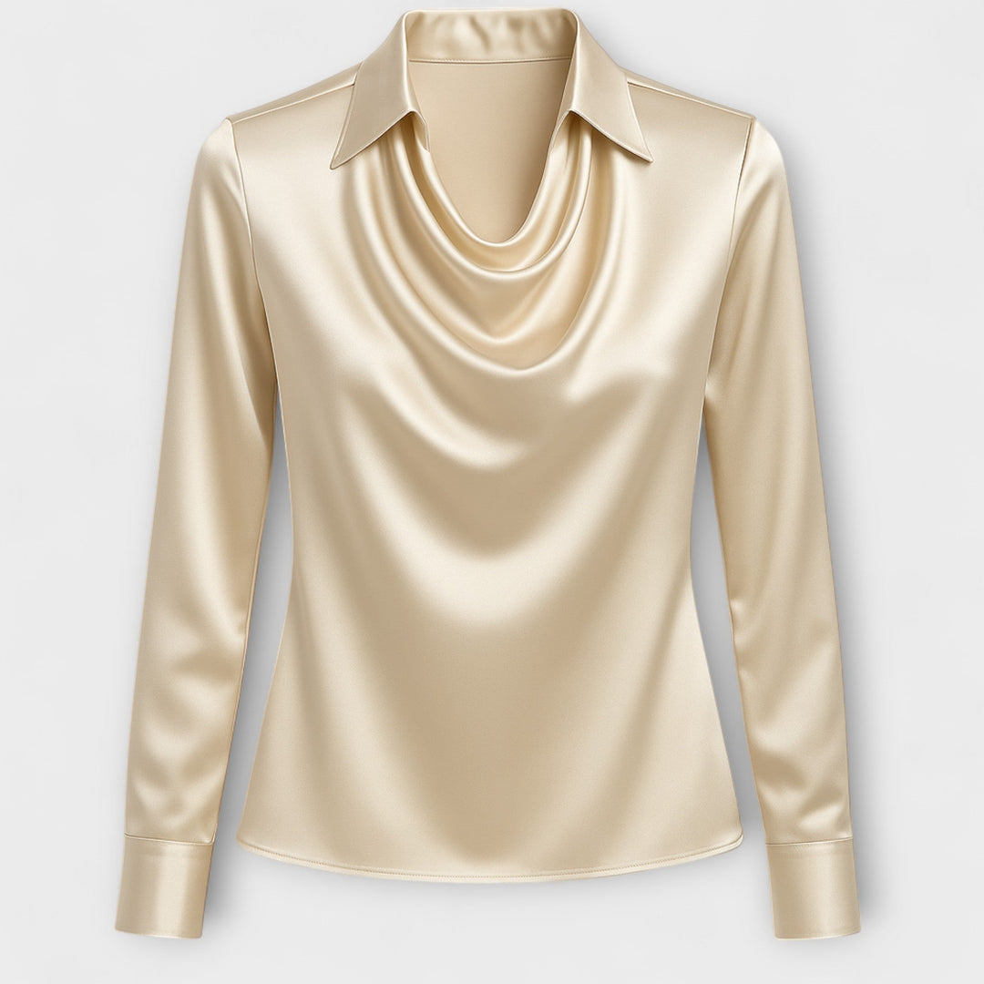 Luxe satijnen dames blouse, elegante en comfortabele stijlvolle top