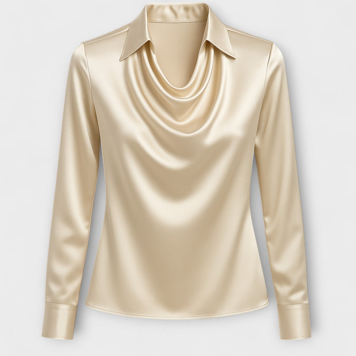 Luxe satijnen dames blouse, elegante en comfortabele stijlvolle top