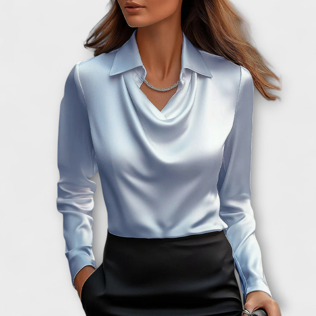 Luxe satijnen dames blouse, elegante en comfortabele stijlvolle top