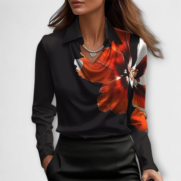 Luxe satijnen dames blouse, elegante en comfortabele stijlvolle top