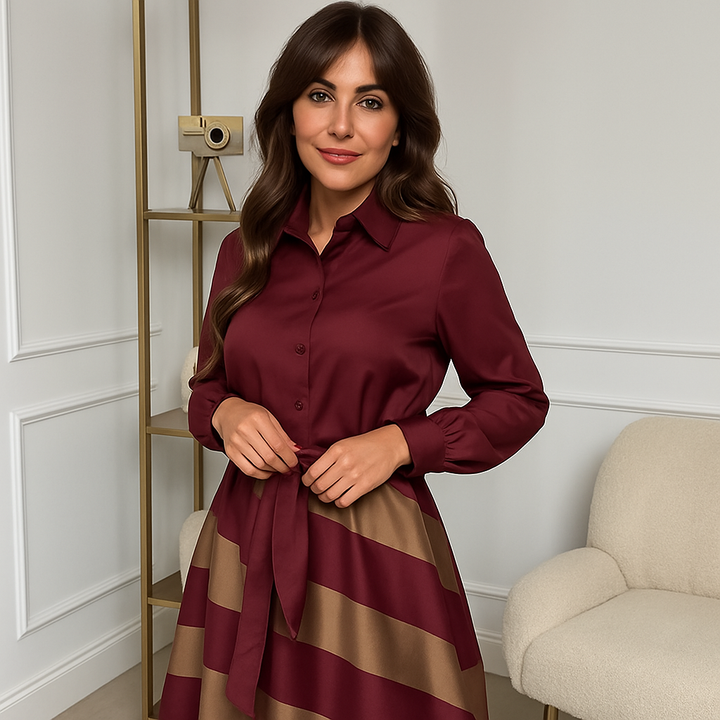 Celeste - Gestreepte Maxi Jurk