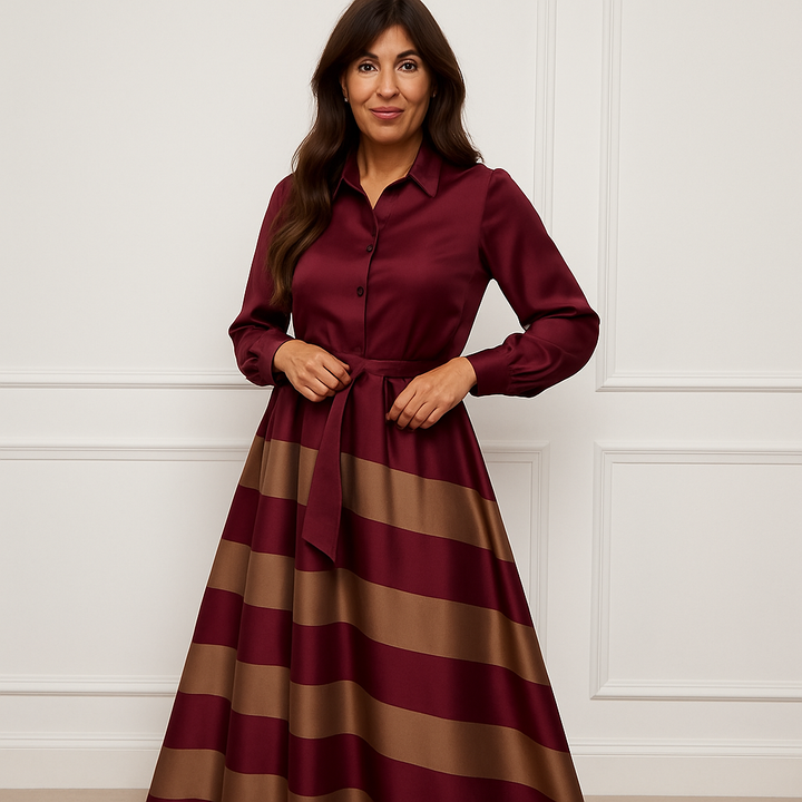 Celeste - Gestreepte Maxi Jurk